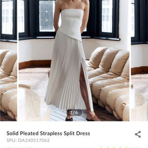Purchased - Not For Sale - White Pleated Dress